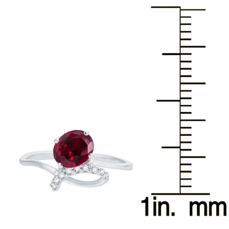 Sterling Silver 0.98ct Ruby and White Topaz Promise Ring sold by Zulily