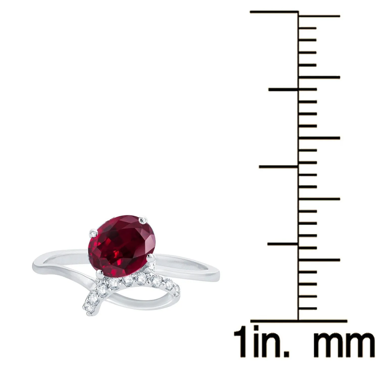 Sterling Silver 0.98ct Ruby and White Topaz Promise Ring sold by Zulily
