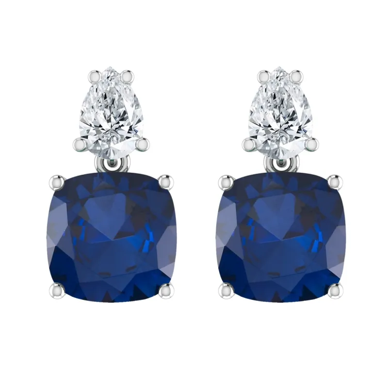 Sterling Silver with Blue Sapphire and White Topaz Drop Earrings sold by Zulily