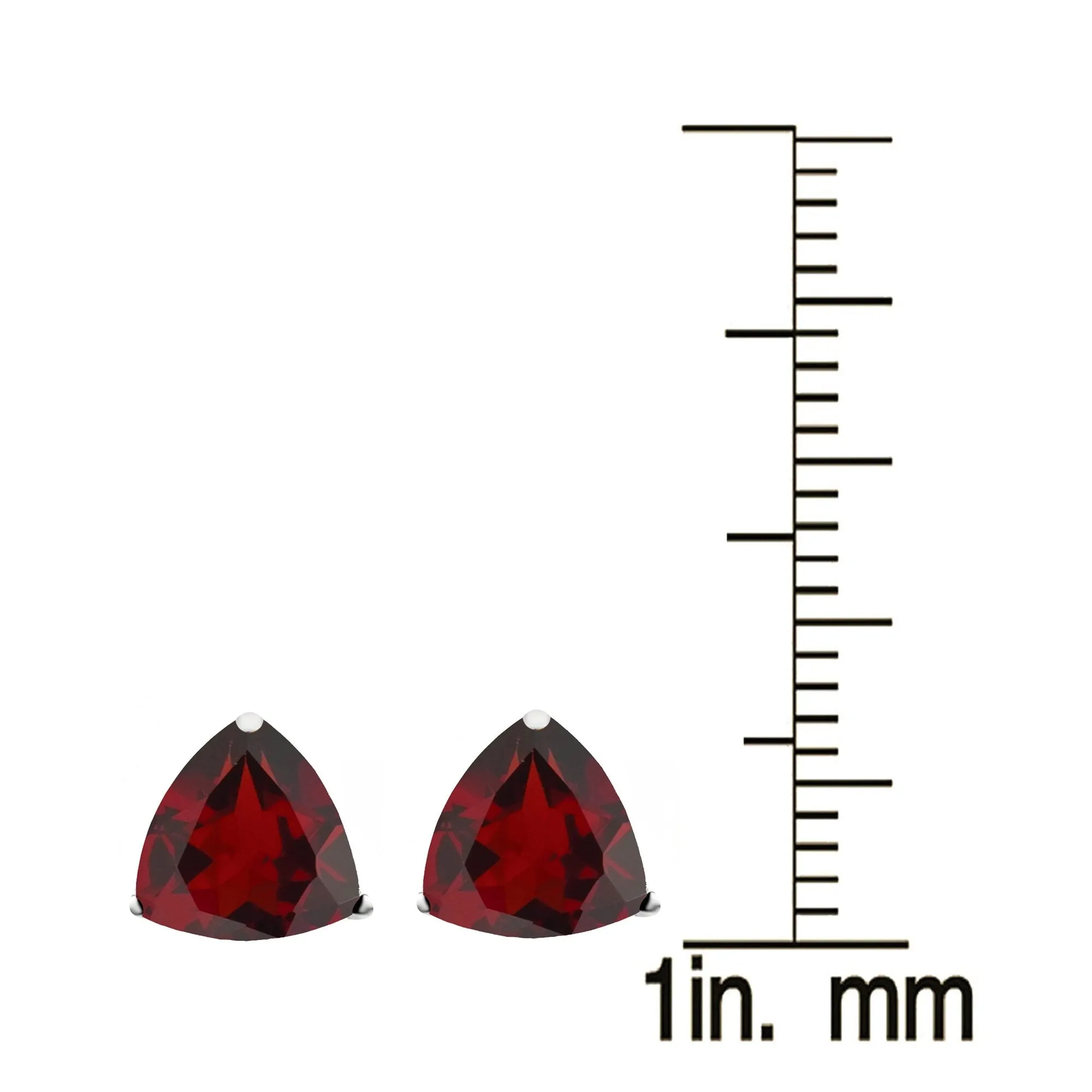 Set of Two Sterling Silver with Natural Garnet and White Topaz Stud Earrings sold by Zulily product image thumbnail 3