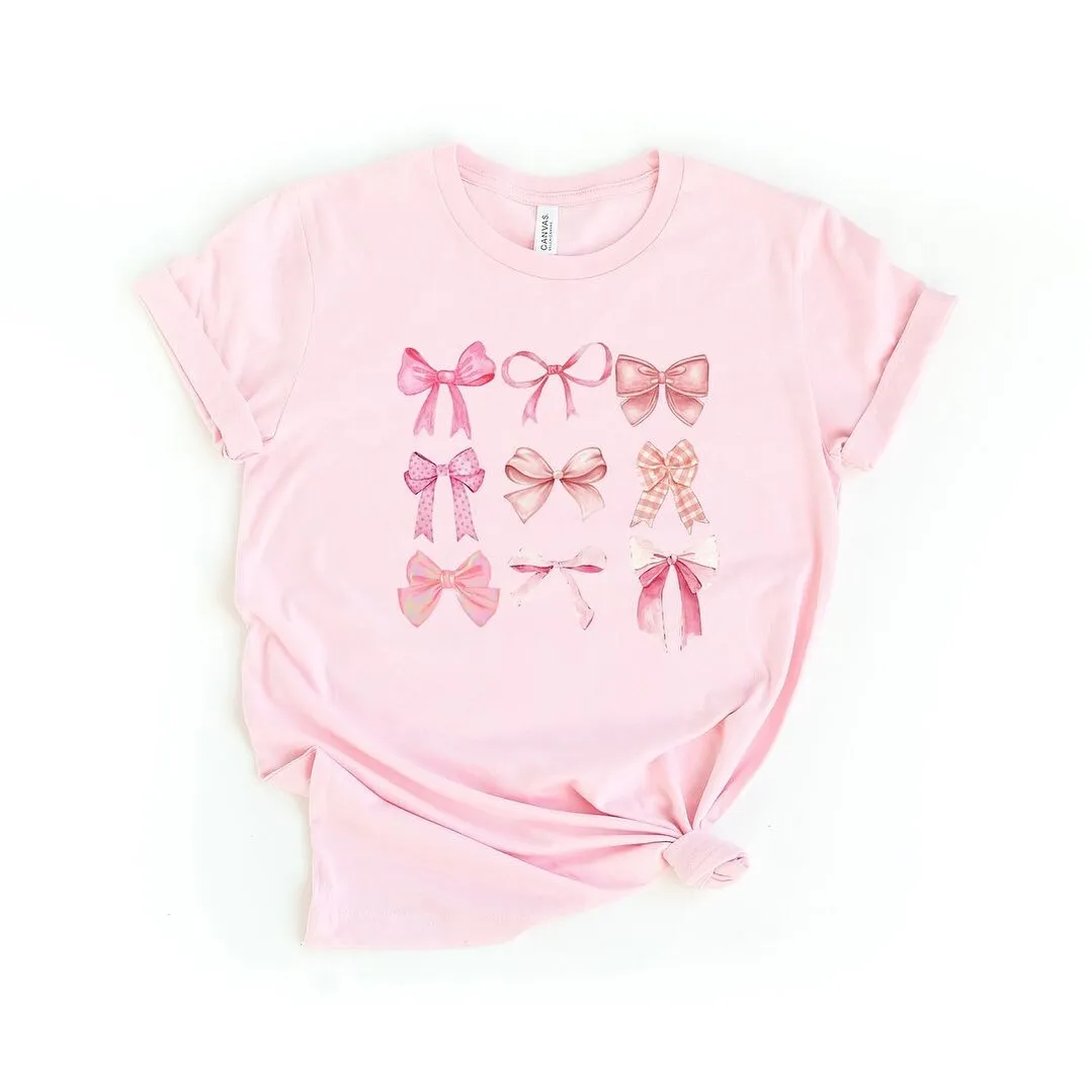 Coquette Pink Bow Chart Short Sleeve Crewnneck Tee sold by Zulily product image thumbnail 3