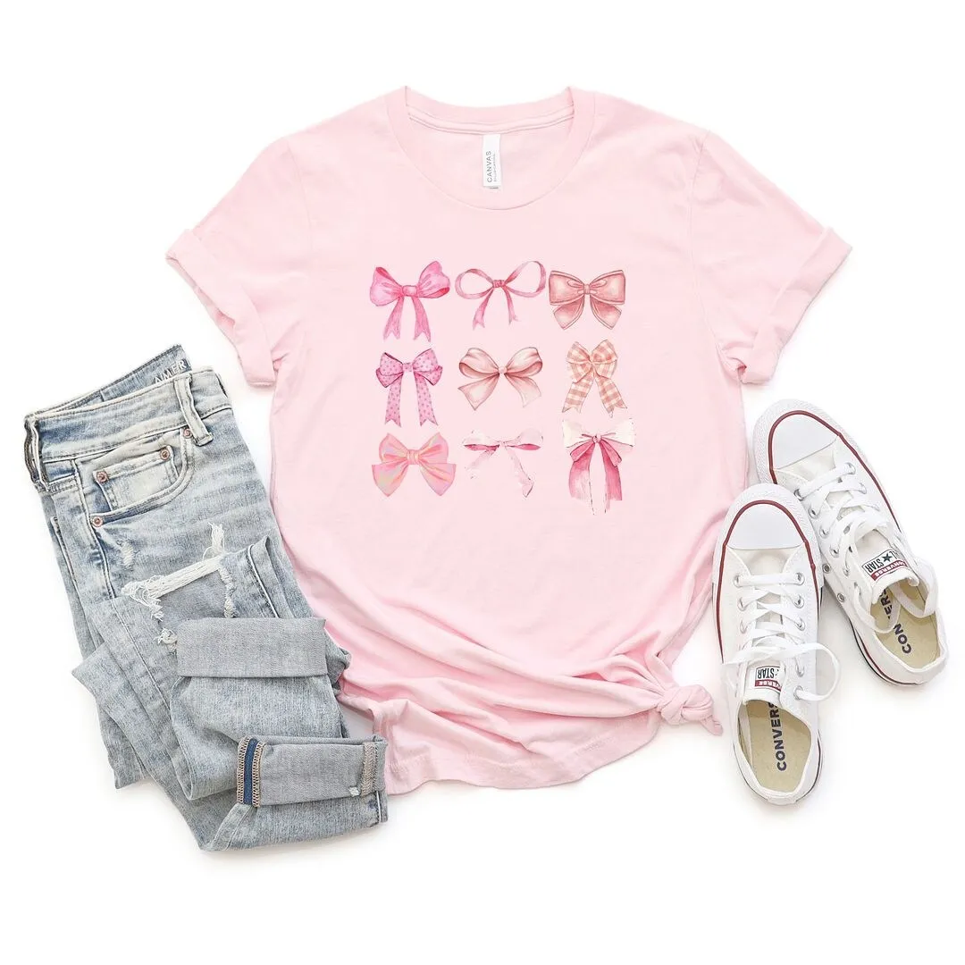 Coquette Pink Bow Chart Short Sleeve Crewnneck Tee sold by Zulily product image thumbnail 5