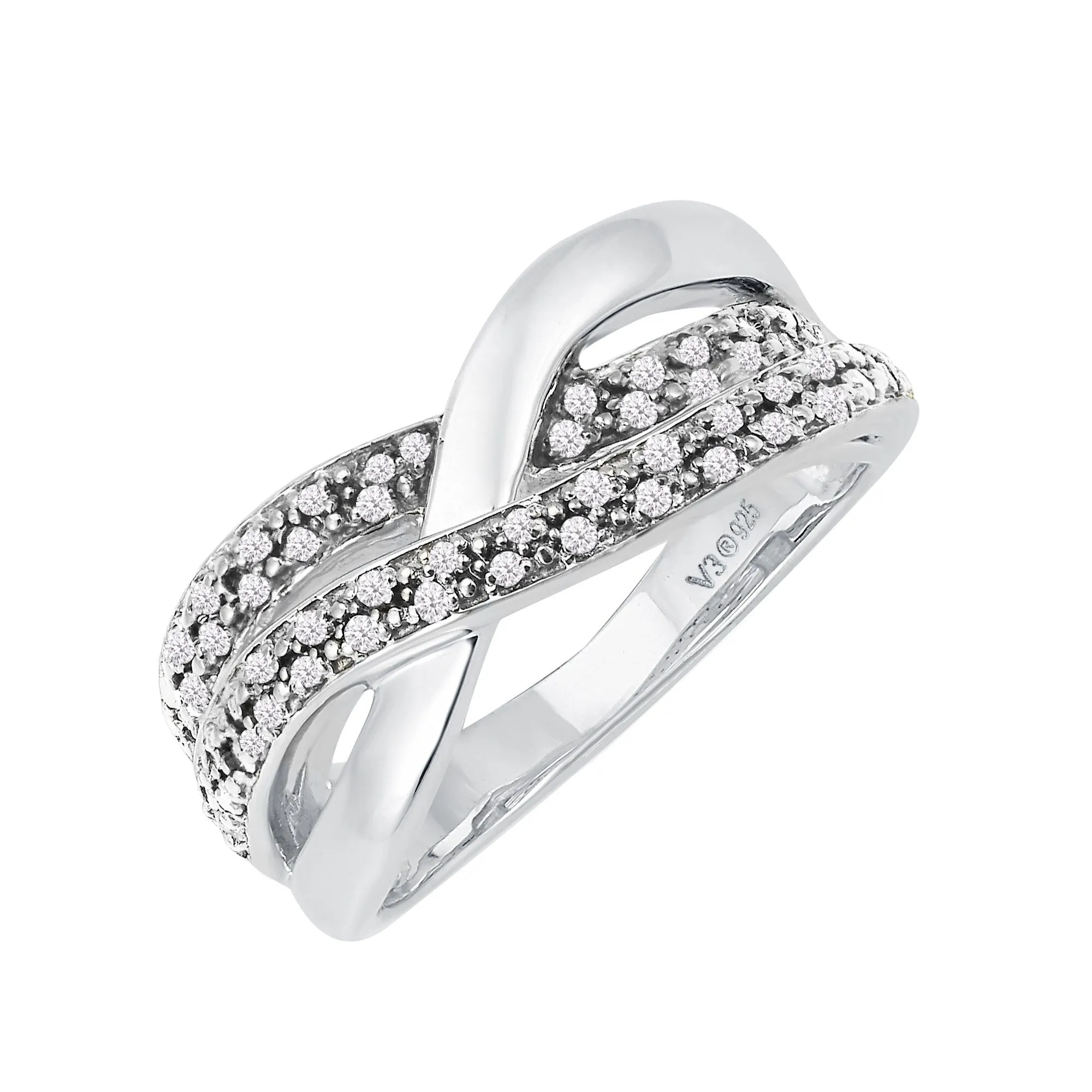 Sterling Silver with Natural White Diamond Promise Ring sold by Zulily product image thumbnail 2