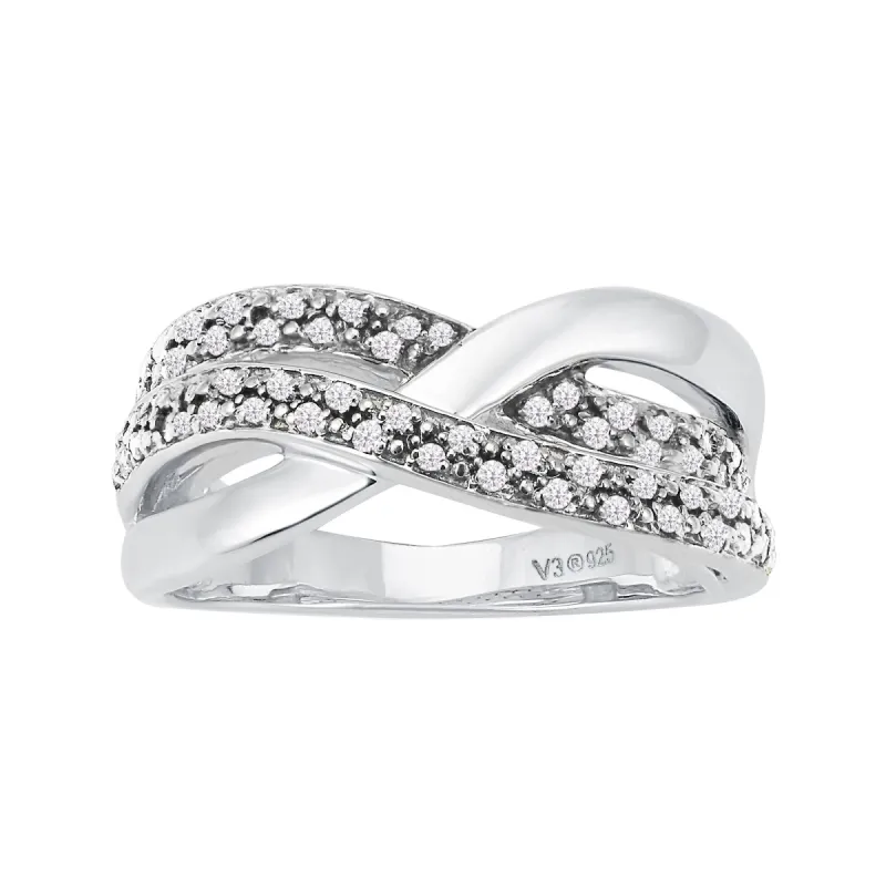 Sterling Silver with Natural White Diamond Promise Ring sold by Zulily