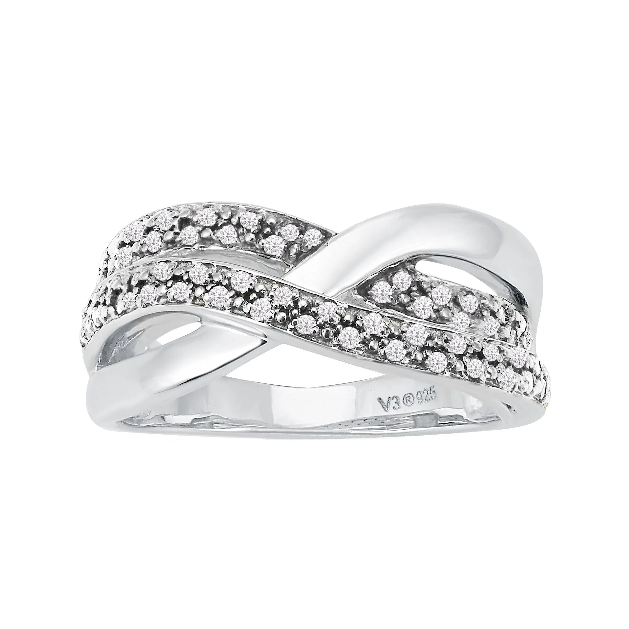 Sterling Silver with Natural White Diamond Promise Ring sold by Zulily