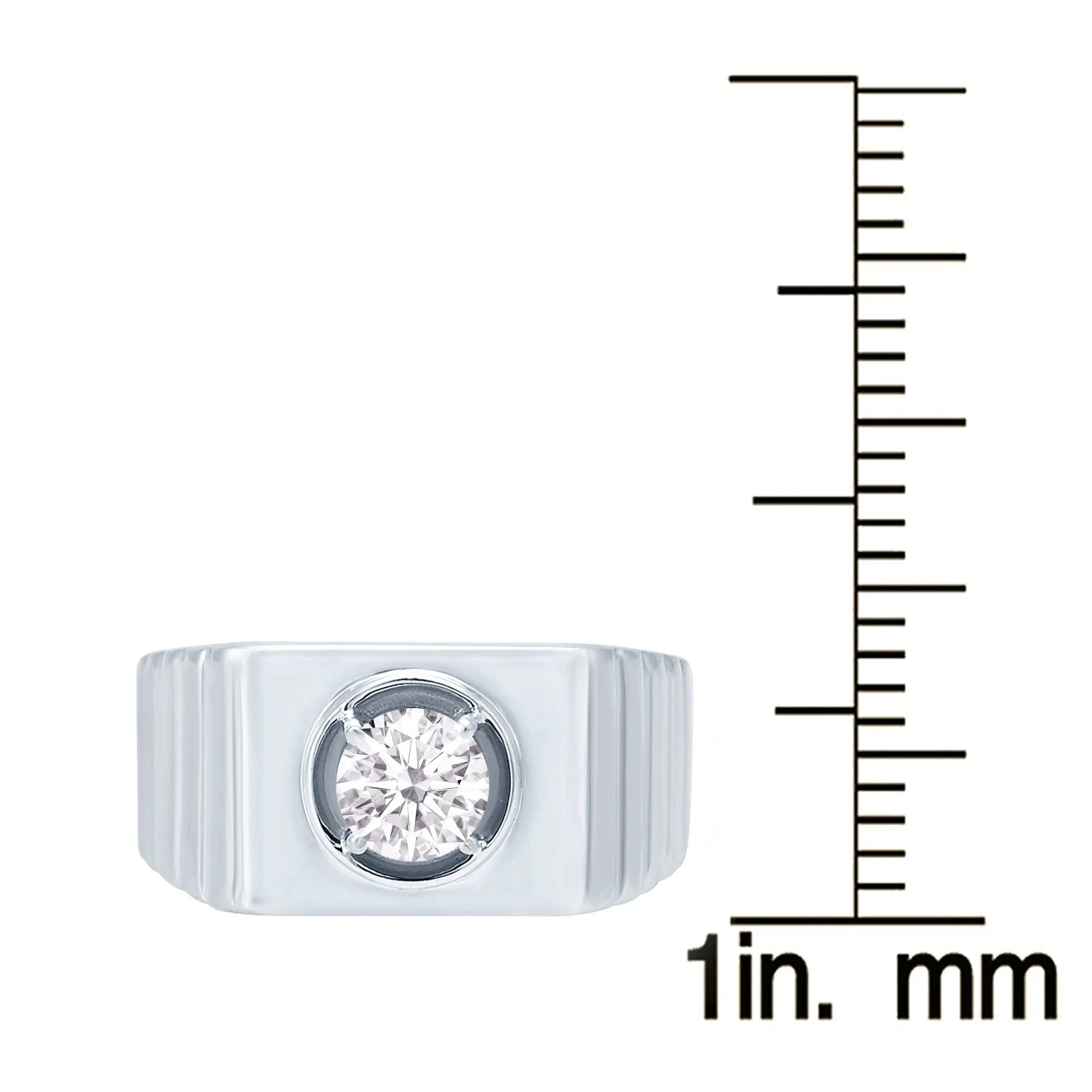 Sterling Silver Lab Grown Diamond Solitaire Men's Ring sold by Zulily product image thumbnail 2