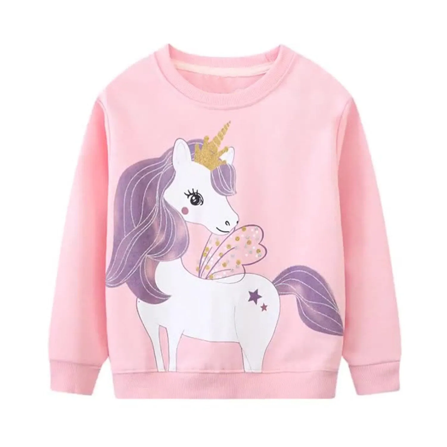 Pink Unicorn Round Neck Long-Sleeve Top sold by Zulily