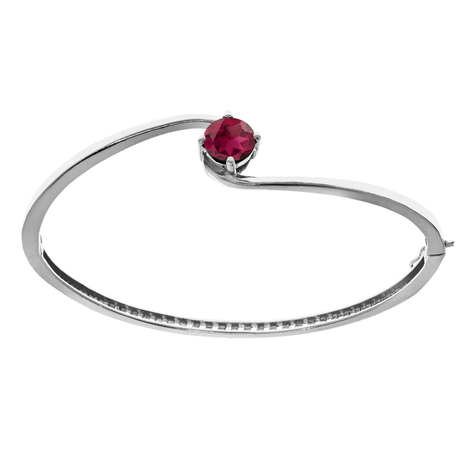 Ruby Sterling Silver Solitaire Bangle Bracelet sold by Zulily product image thumbnail 3