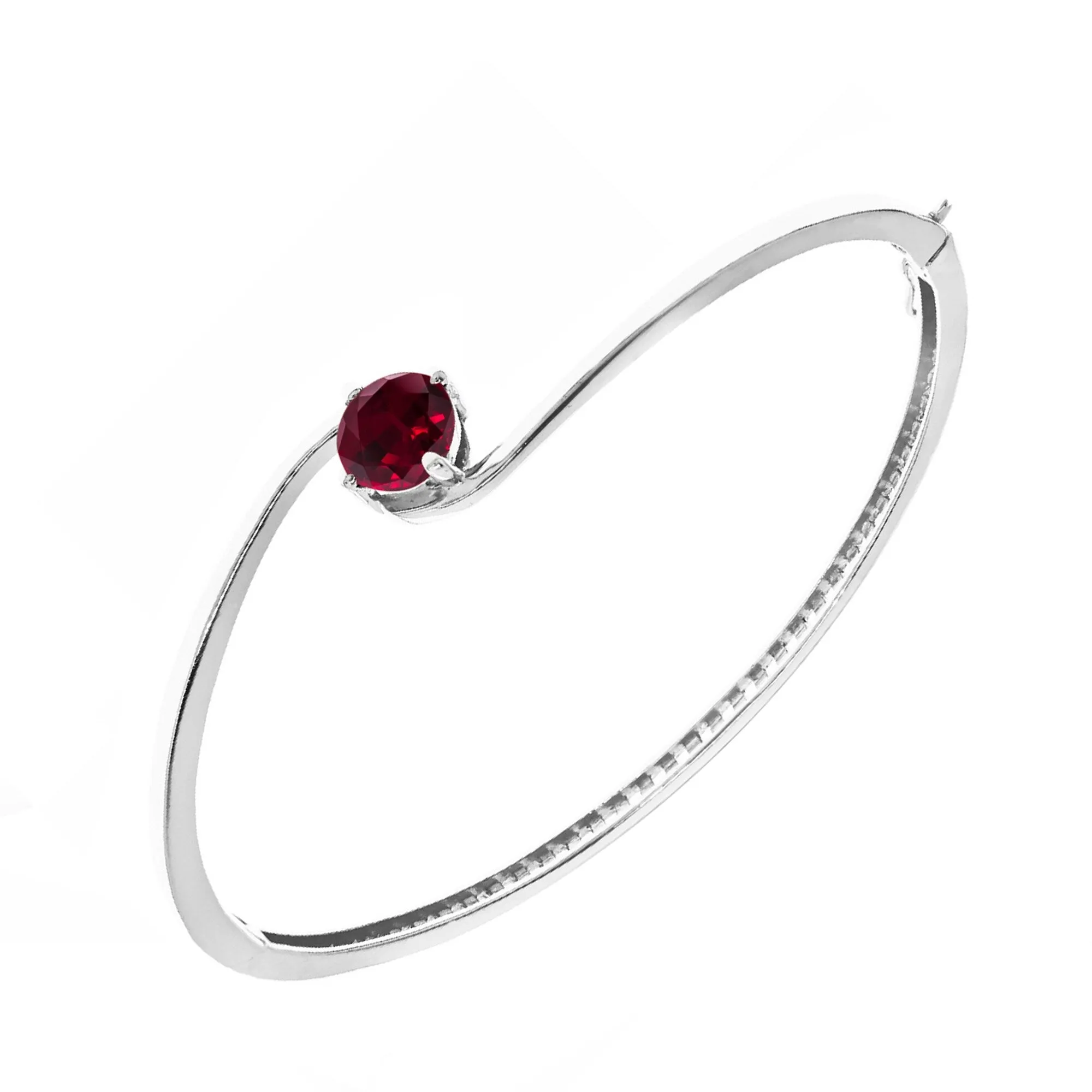 Ruby Sterling Silver Solitaire Bangle Bracelet sold by Zulily product image thumbnail 2