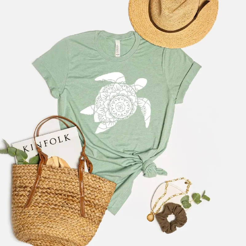 Turtle Mandala Short Sleeve Crewnneck Tee sold by Zulily