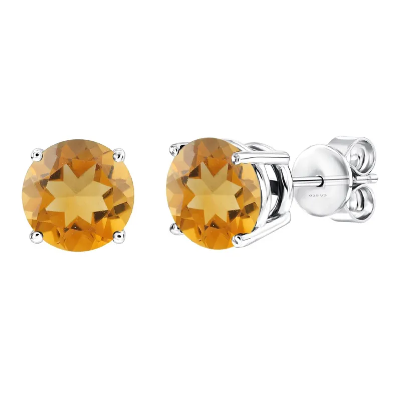 Set of Sterling Silver Pendant and Earring in Natural Citrine with 18" Chain sold by Zulily