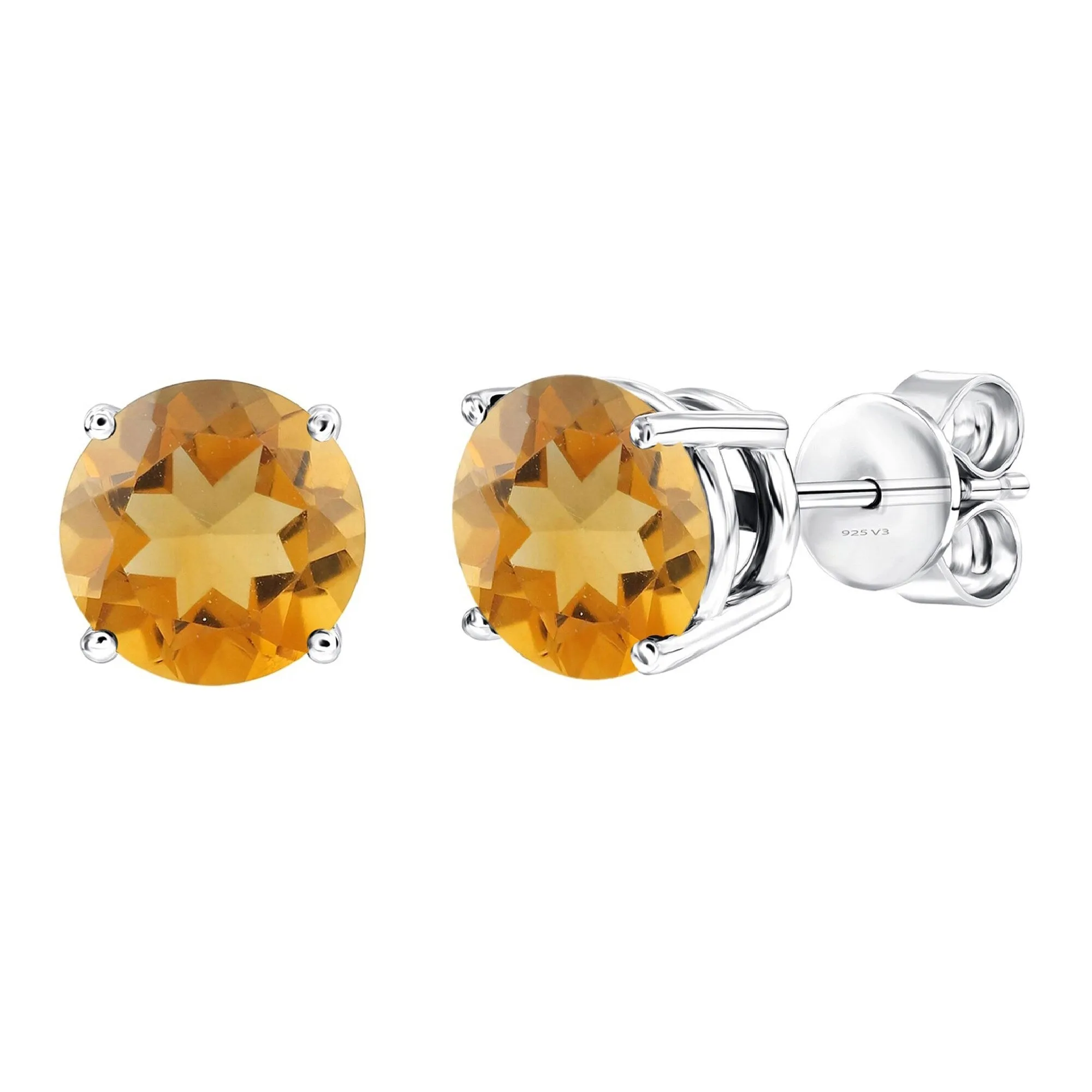 Set of Sterling Silver Pendant and Earring in Natural Citrine with 18" Chain sold by Zulily