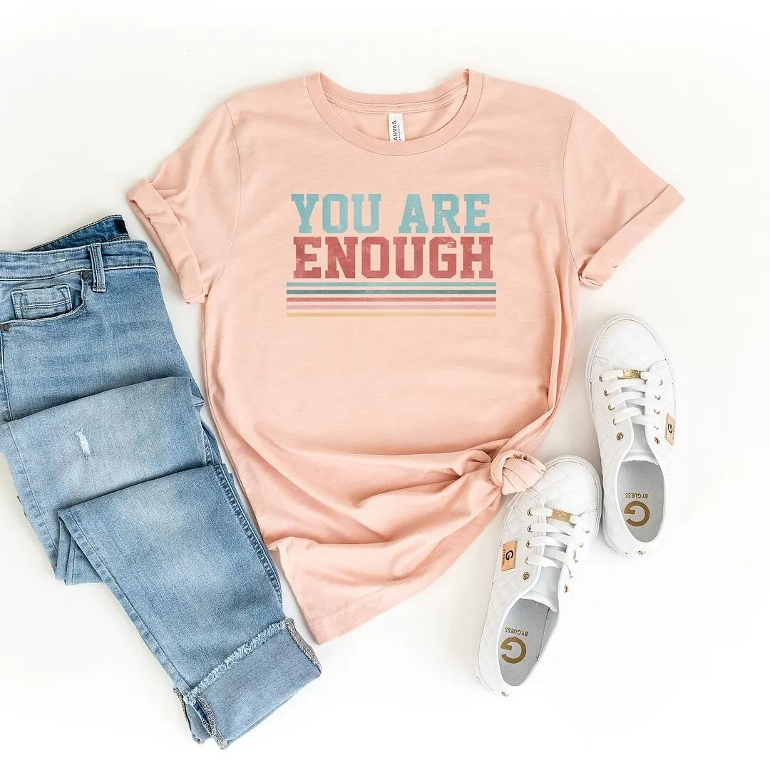 You Are Enough Stripes Short Sleeve Crewnneck Tee sold by Zulily product image thumbnail 4
