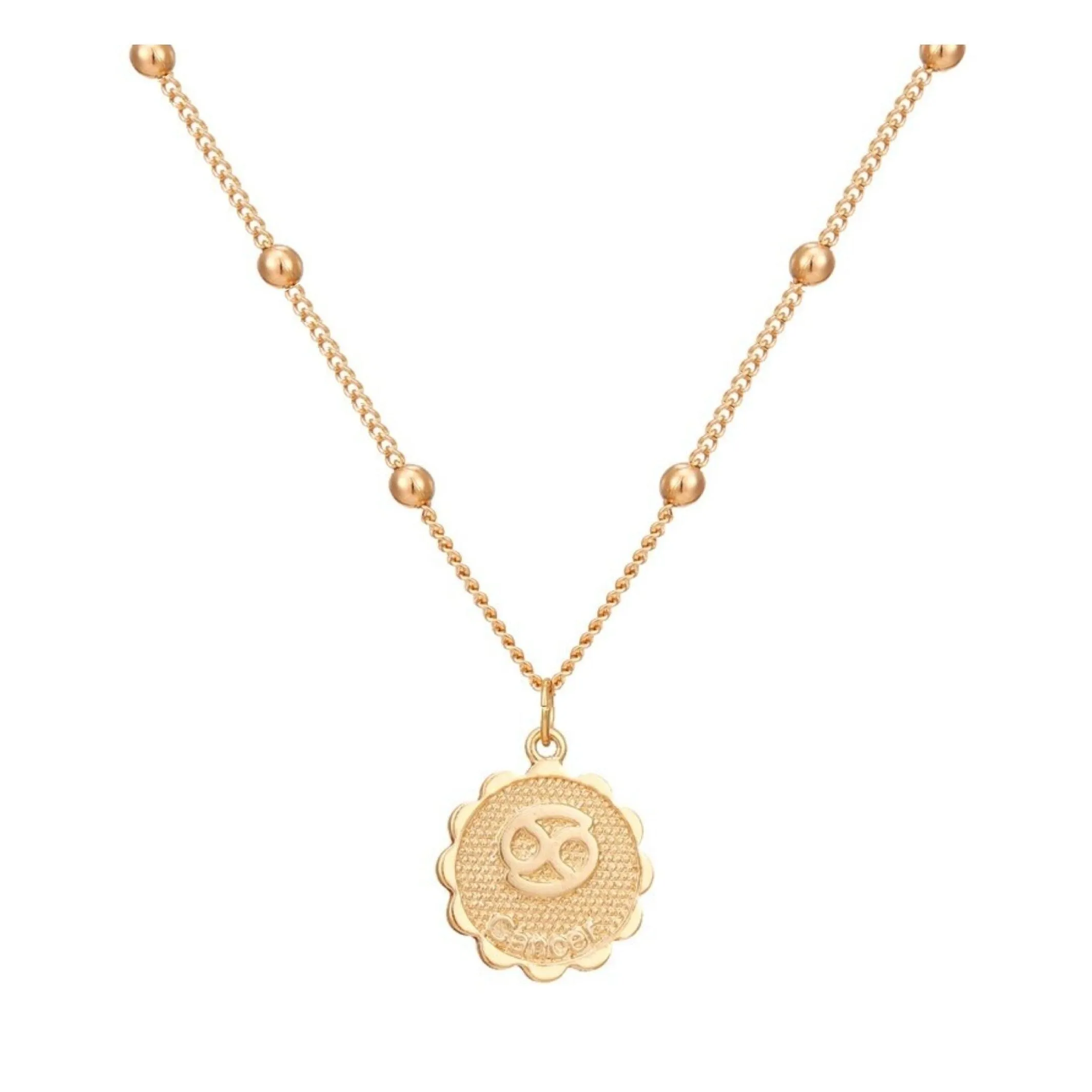 Goldtone Star Sign Zodiac Circular Pendant Necklace sold by Zulily