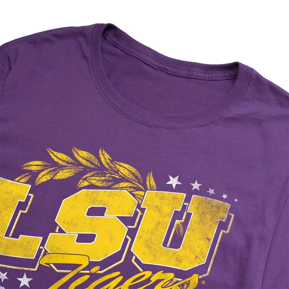 Louisiana State University Spirit Collection Football Helmet Laurels Unisex Adult Premium T Shirt,Purple sold by Zulily
