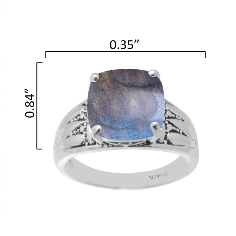 V3 Jewelry Sterling Silver with Natural Labradorite Solitaire Ring sold by Zulily