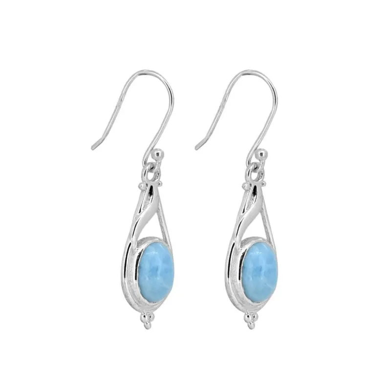 YS Gems Sterling Silver Larimar Gemstone Earring - 0.39 x 1.5 sold by Zulily