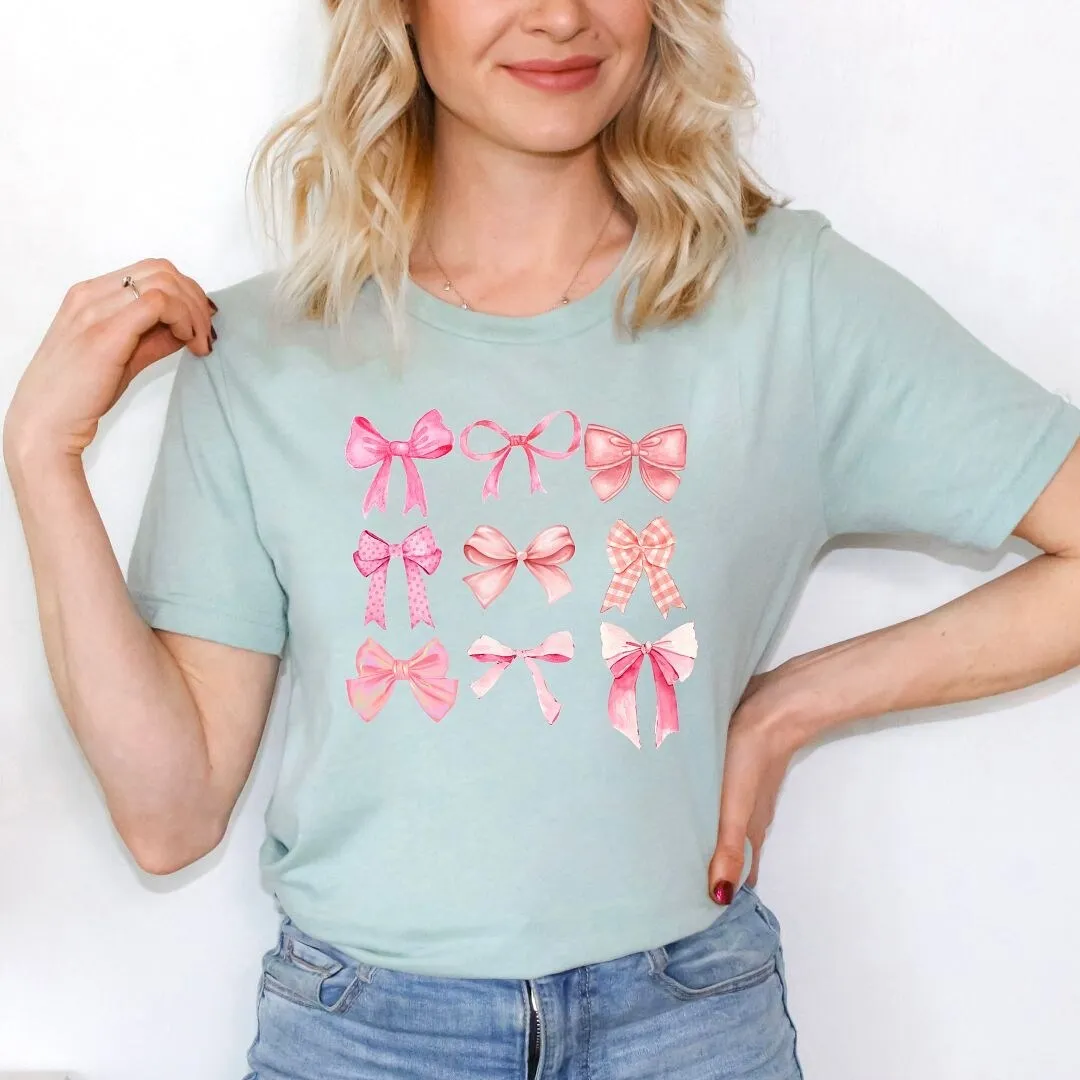 Coquette Pink Bow Chart Short Sleeve Crewnneck Tee sold by Zulily product image thumbnail 4