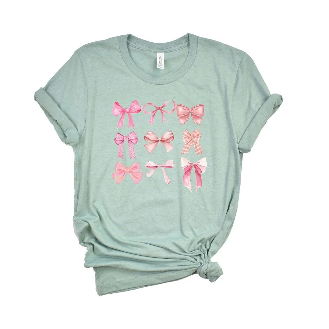 Coquette Pink Bow Chart Short Sleeve Crewnneck Tee sold by Zulily product image thumbnail 3