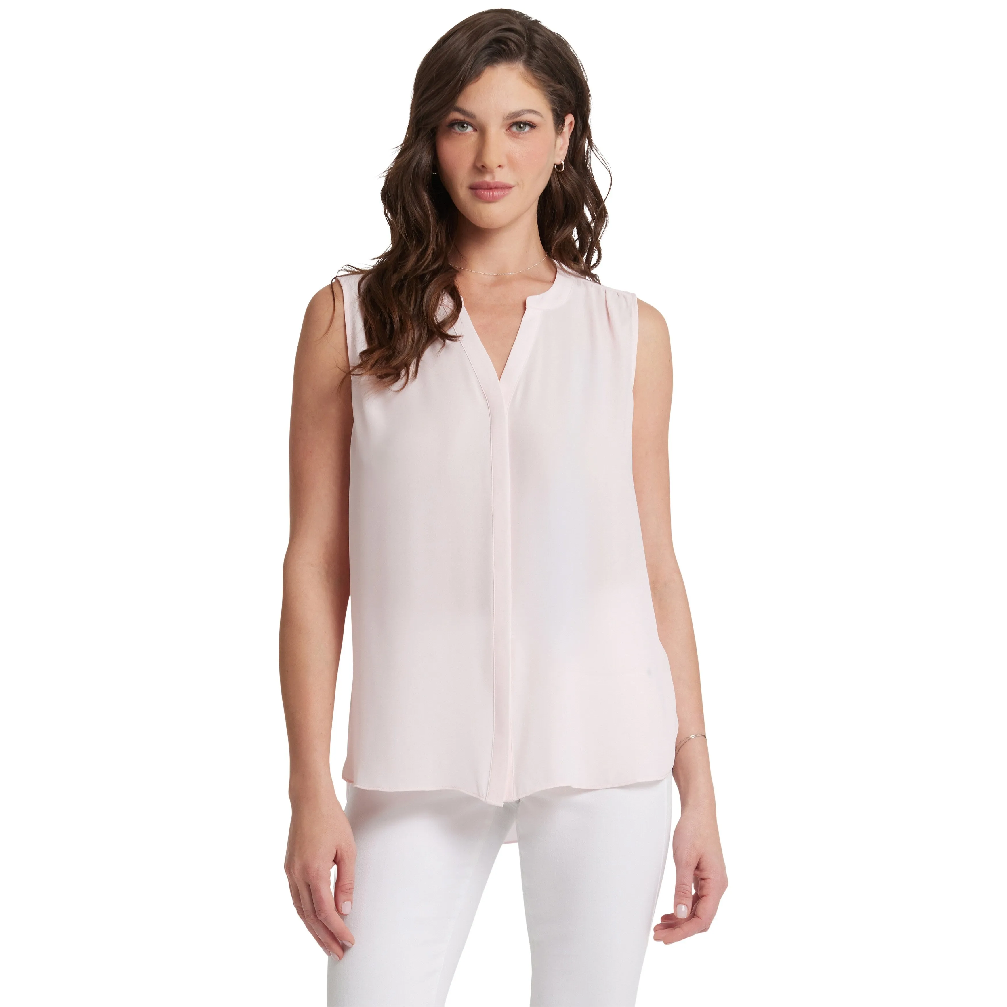 Ladies-Sleevless Pintuck Blouse sold by Zulily