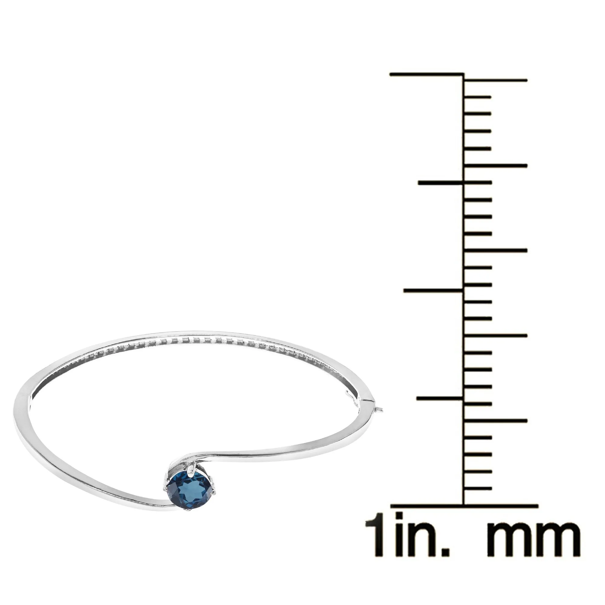 Natural London Blue Topaz Sterling Silver Solitaire Bangle Bracelet sold by Zulily product image thumbnail 2