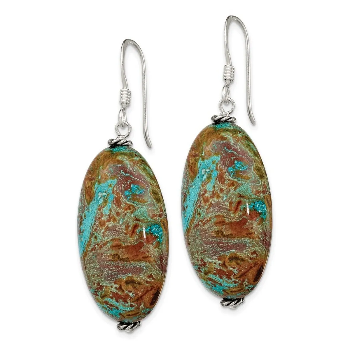 Curata 925 Sterling Silver Dangle Hook Blue Jasper Earrings - 49x22mm sold by Zulily product image thumbnail 4