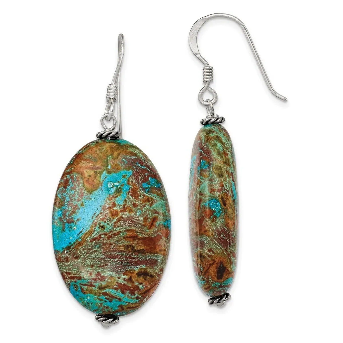 Curata 925 Sterling Silver Dangle Hook Blue Jasper Earrings - 49x22mm sold by Zulily product image thumbnail 3