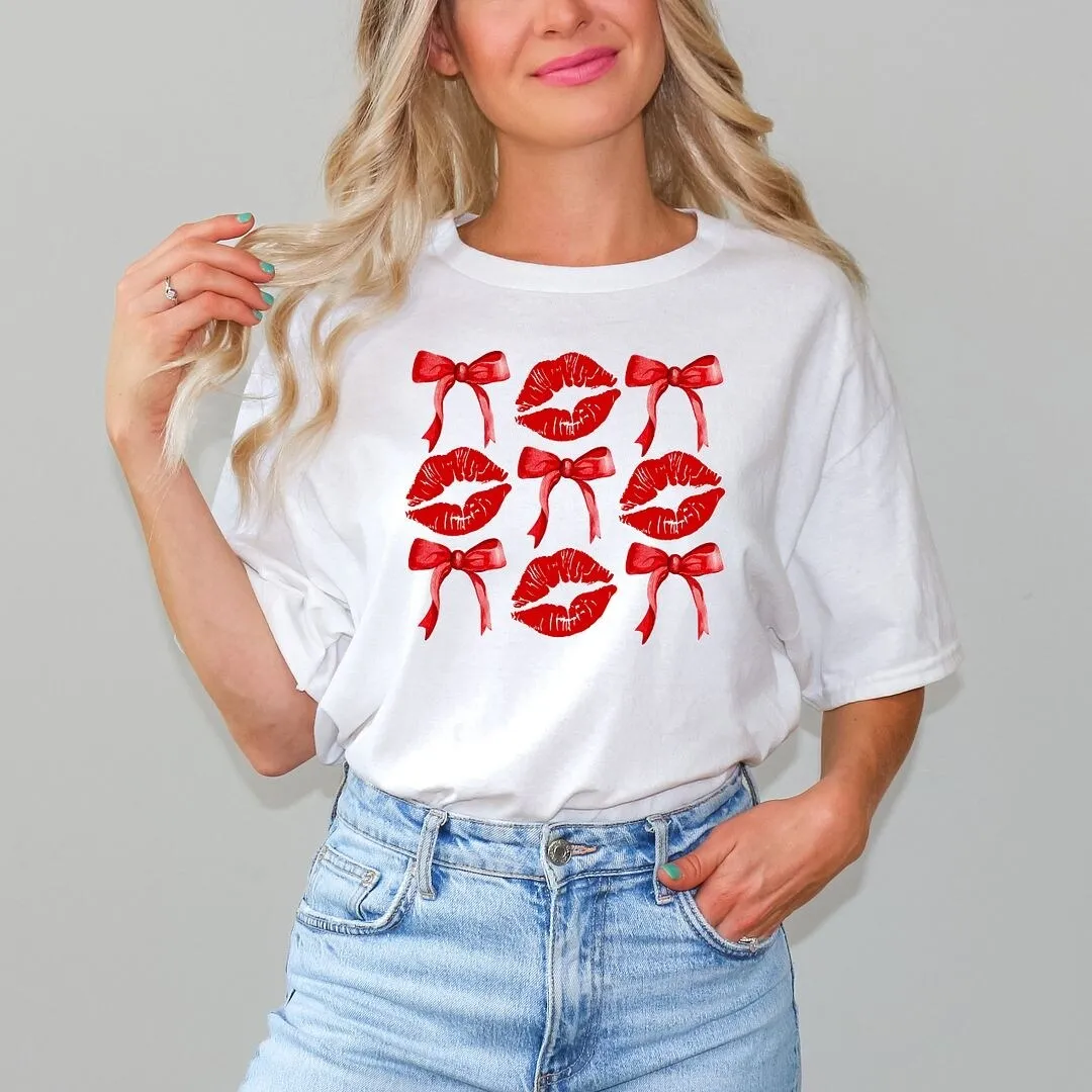 Lips Coquette Bow Chart Short Sleeve Crewnneck Tee sold by Zulily product image thumbnail 4