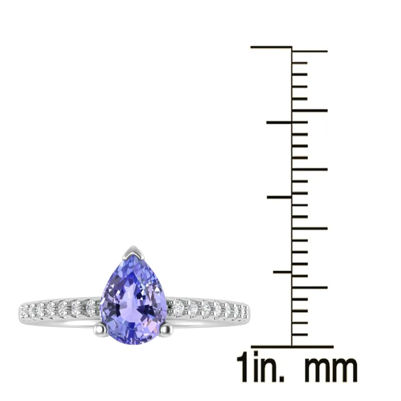 Sterling Silver with Natural Tanzanite and White Topaz Engagement Ring sold by Zulily