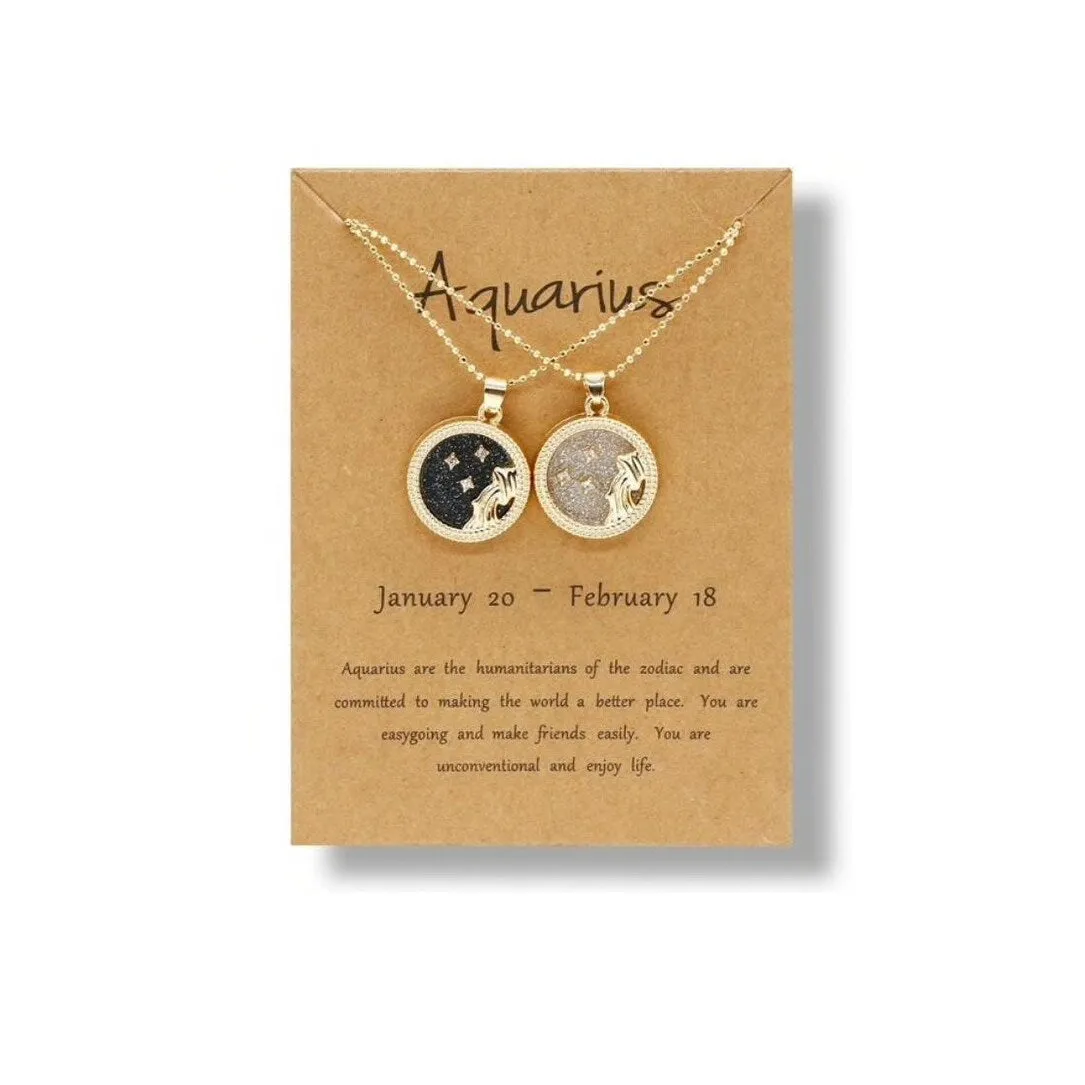 Crystal & 18K Goldtone Plated Zodiac Circular Set of 2 Pendant Necklaces sold by Zulily
