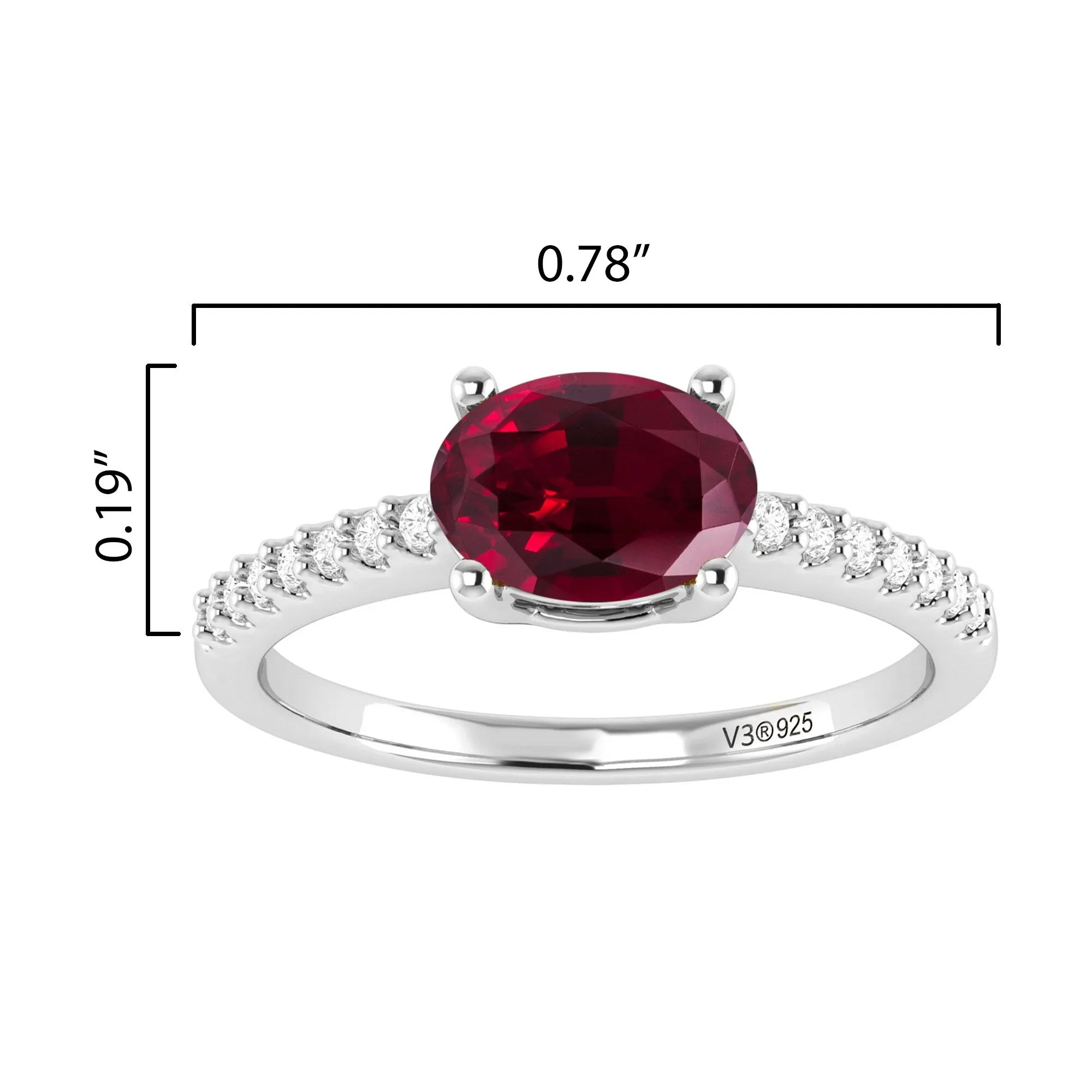 Sterling Silver with Ruby and White Topaz Solitaire Ring sold by Zulily product image thumbnail 3