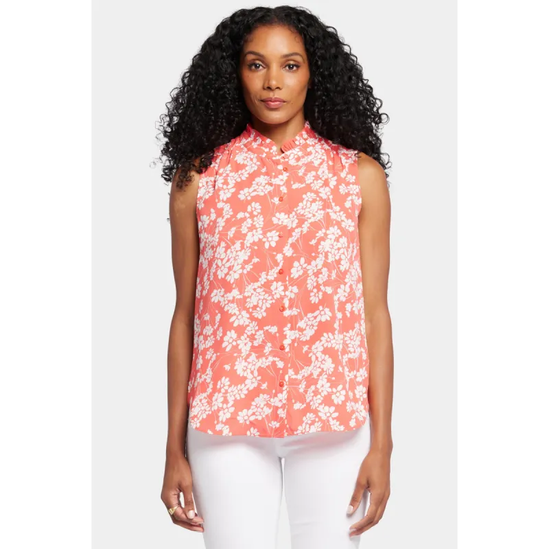Ladies-Sleeveless Ruffle Neck Blouse sold by Zulily