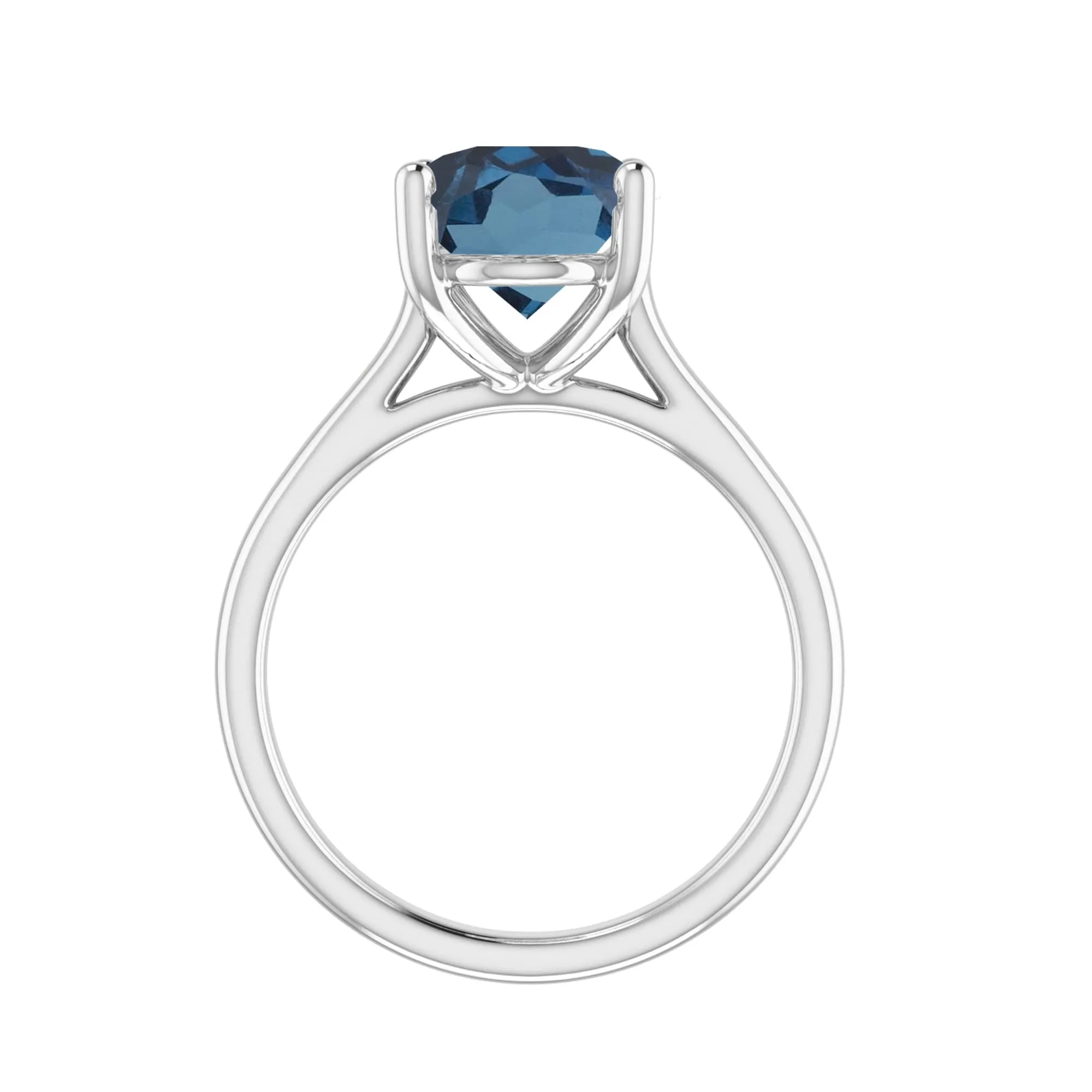 Sterling Silver with Oval Shape 3.35cttw Natural London Blue Topaz Solitaire Ring sold by Zulily product image thumbnail 4