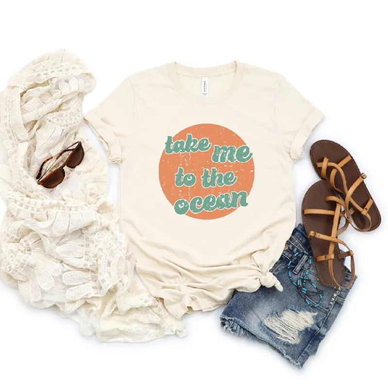 Take Me To The Ocean Circle Short Sleeve Crewnneck Tee sold by Zulily