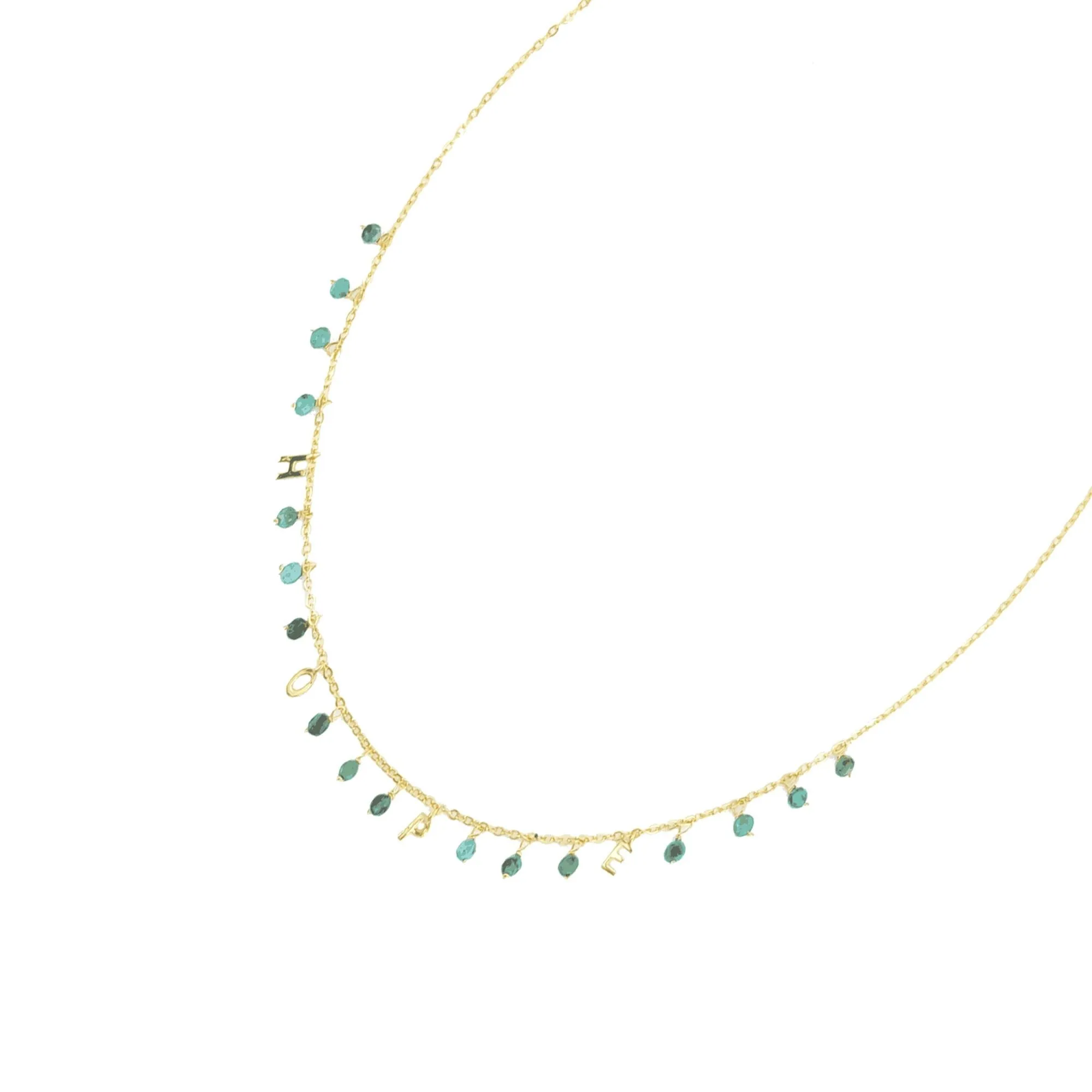 Gold Over Sterling Silver with Natural Turquoise Hope Personalized Necklace 18" Chain sold by Zulily