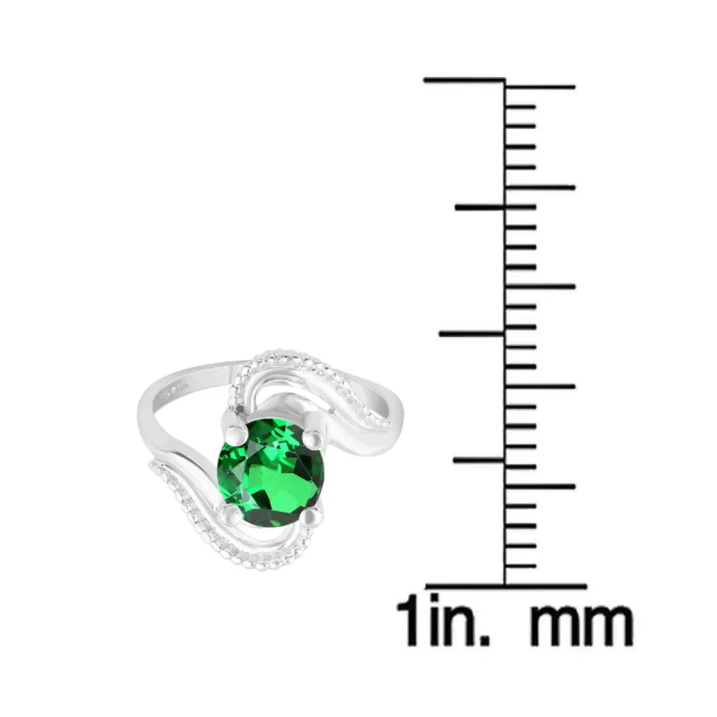 Sterling Silver with Emerald Solitaire Ring sold by Zulily