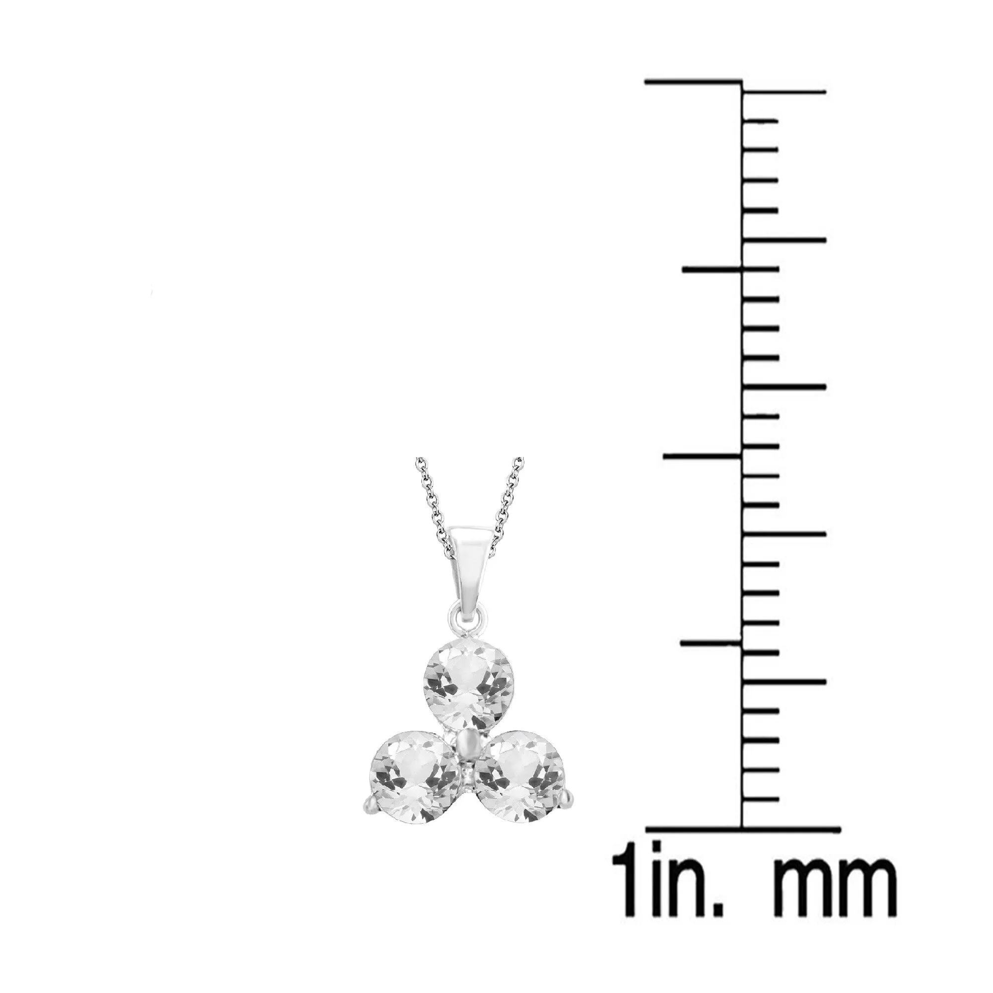 Sterling Silver 0.20CT Real White Diamond 3- Stone Pendant sold by Zulily product image thumbnail 3