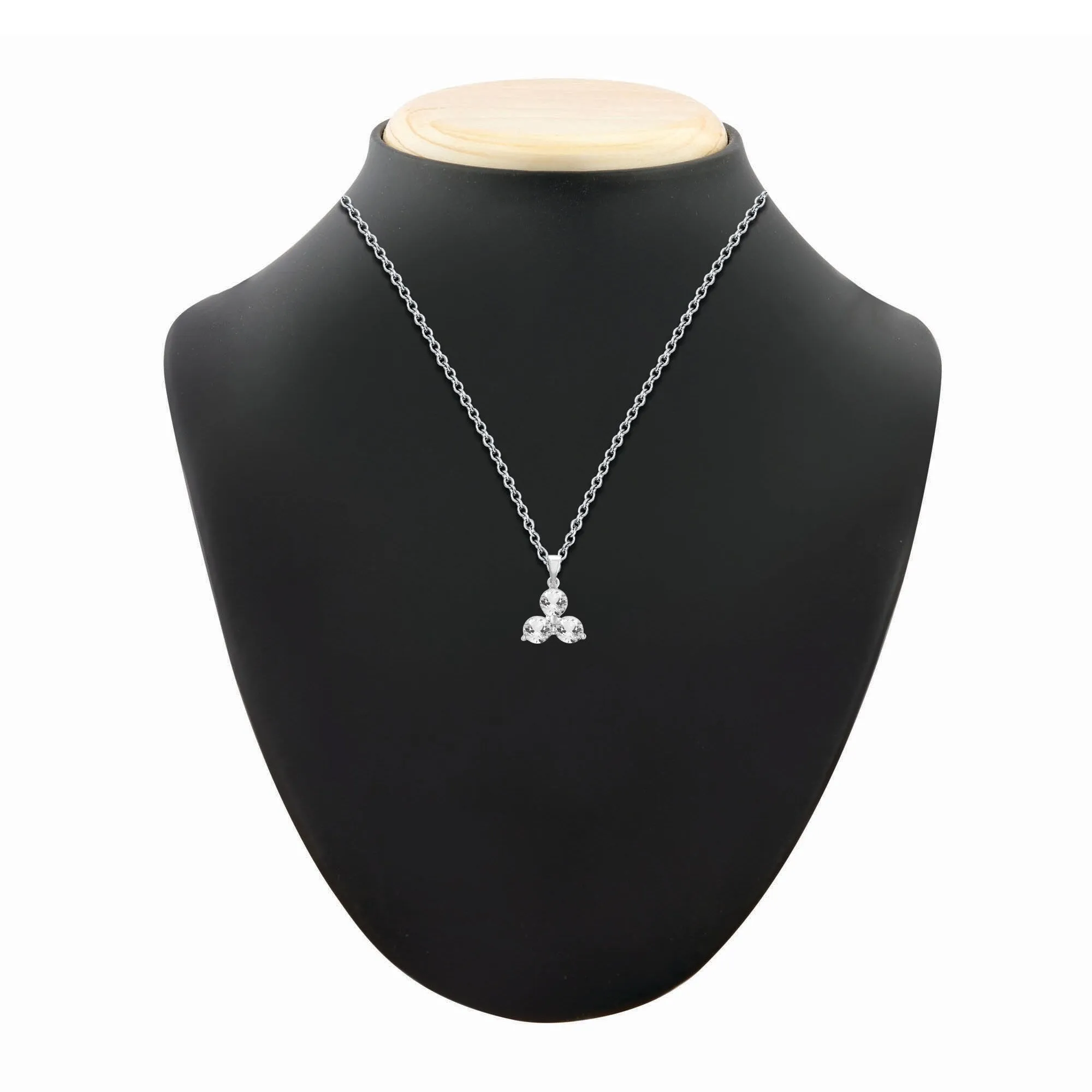 Sterling Silver 0.20CT Real White Diamond 3- Stone Pendant sold by Zulily product image thumbnail 5