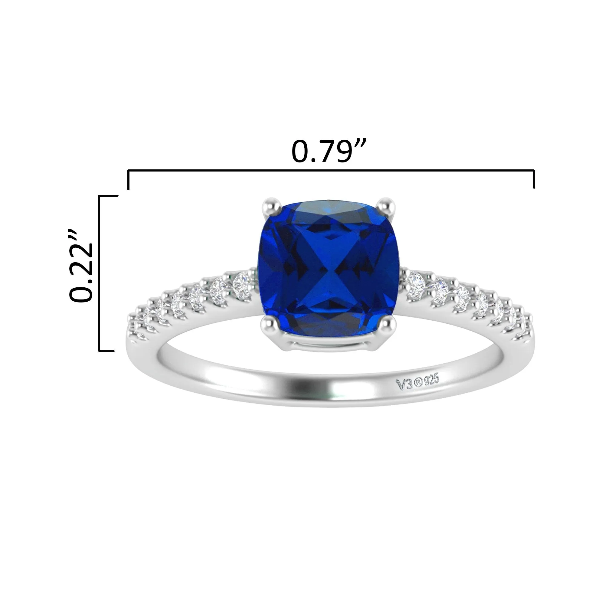 Sterling Silver with Blue Sapphire and White Topaz Engagement Ring sold by Zulily product image thumbnail 3