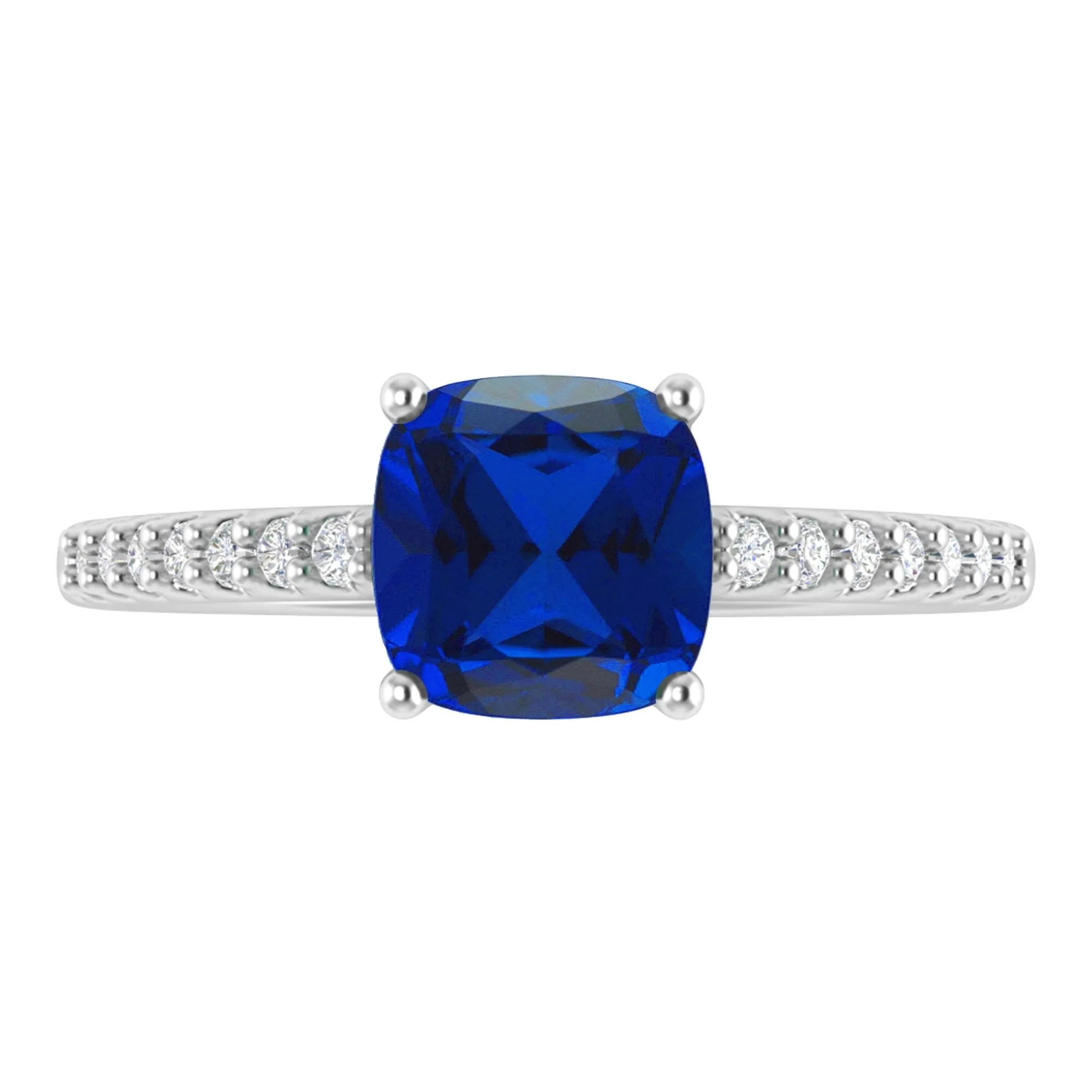 Sterling Silver with Blue Sapphire and White Topaz Engagement Ring sold by Zulily product image thumbnail 5