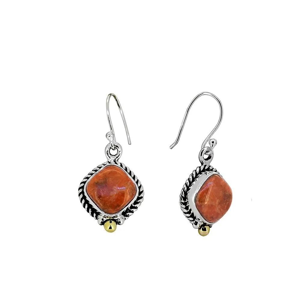 YS Gems Sterling Silver Orange Mohave Turquoise Gemstone Earring - 0.59 x 1.26 sold by Zulily product image thumbnail 3