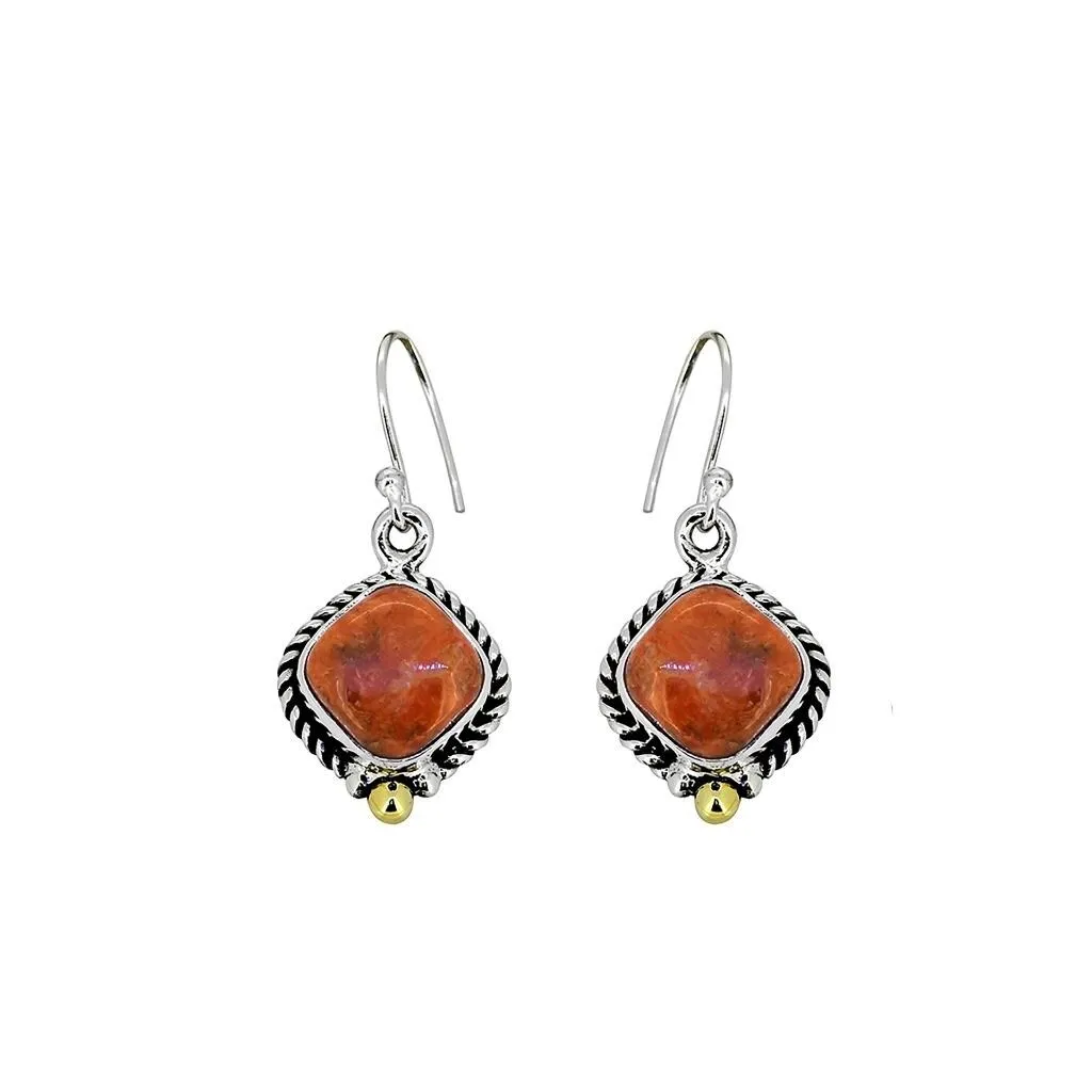YS Gems Sterling Silver Orange Mohave Turquoise Gemstone Earring - 0.59 x 1.26 sold by Zulily product image thumbnail 4