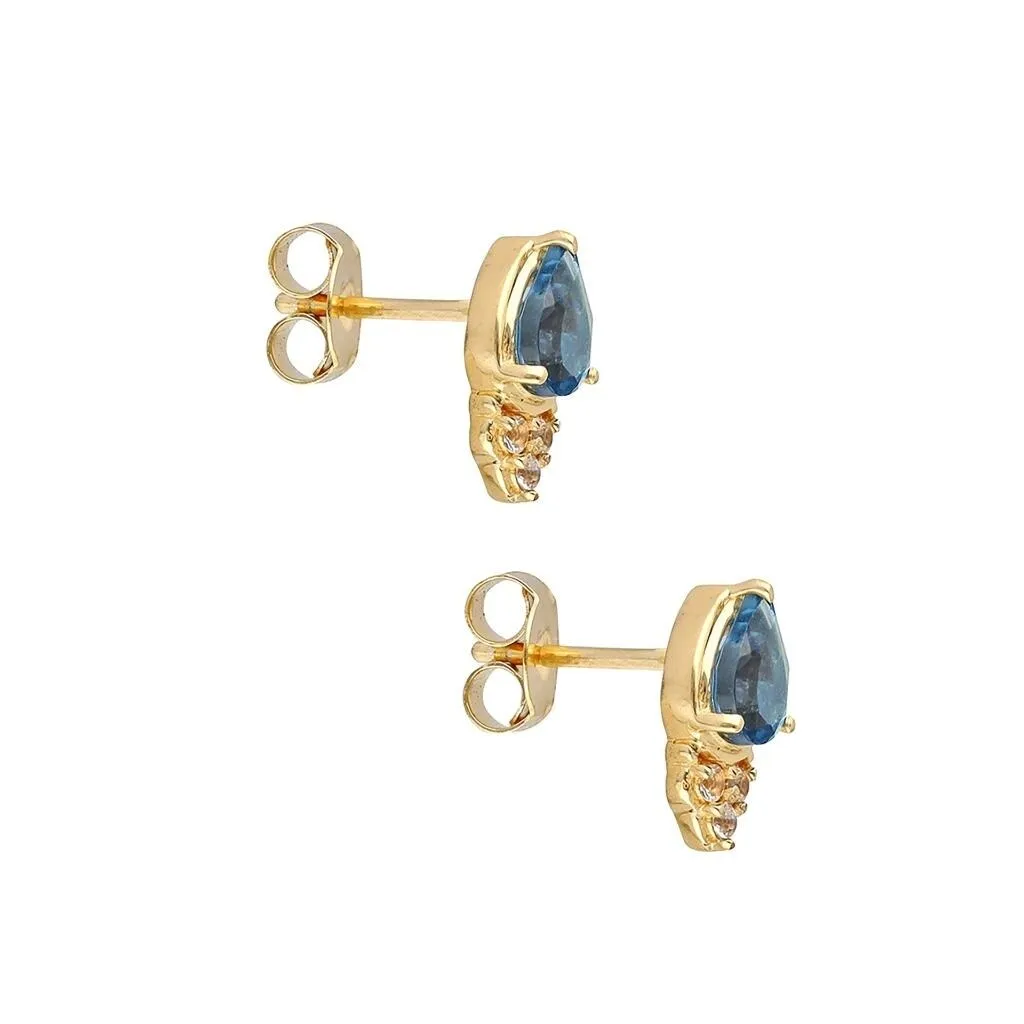 YS Gems Gold Plated Sterling Silver London Blue Topaz Gemstone Earring - 0.2 x 0.43 sold by Zulily product image thumbnail 3