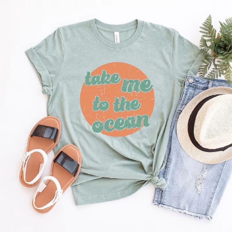 Take Me To The Ocean Circle Short Sleeve Crewnneck Tee sold by Zulily
