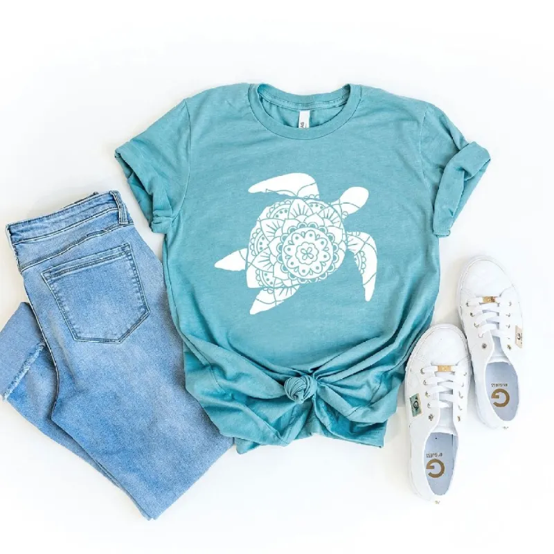 Turtle Mandala Short Sleeve Crewnneck Tee sold by Zulily