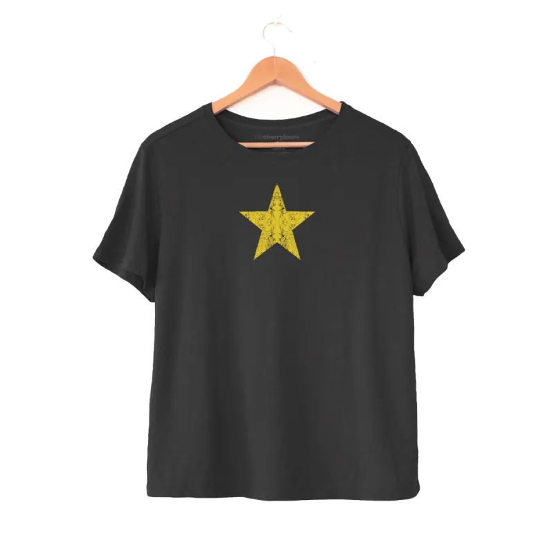 Black 'Weathered Star' Women's Modal/Cotton Boxy Tee sold by Zulily