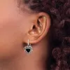 Curata 925 Sterling Silver Simulated Onyx Heart Hook Artisan Oxidized Earrings - 27x14mm sold by Zulily