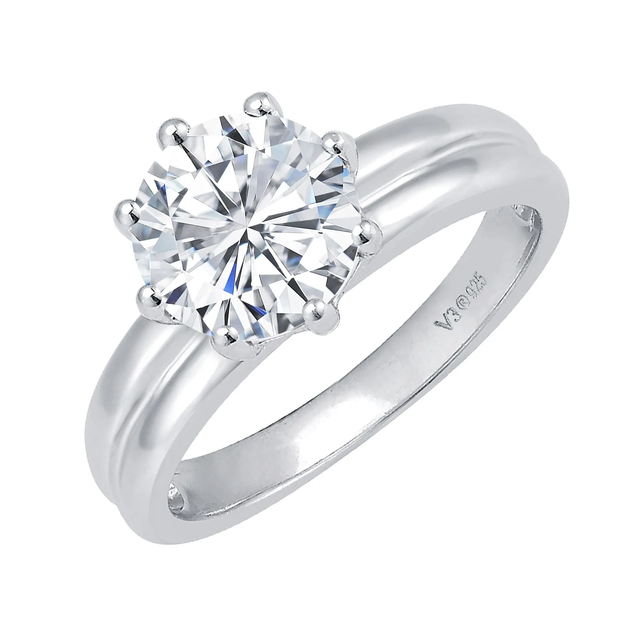 Sterling Silver 2.0CTLab Grown Diamond Solitaire Ring sold by Zulily product image thumbnail 2