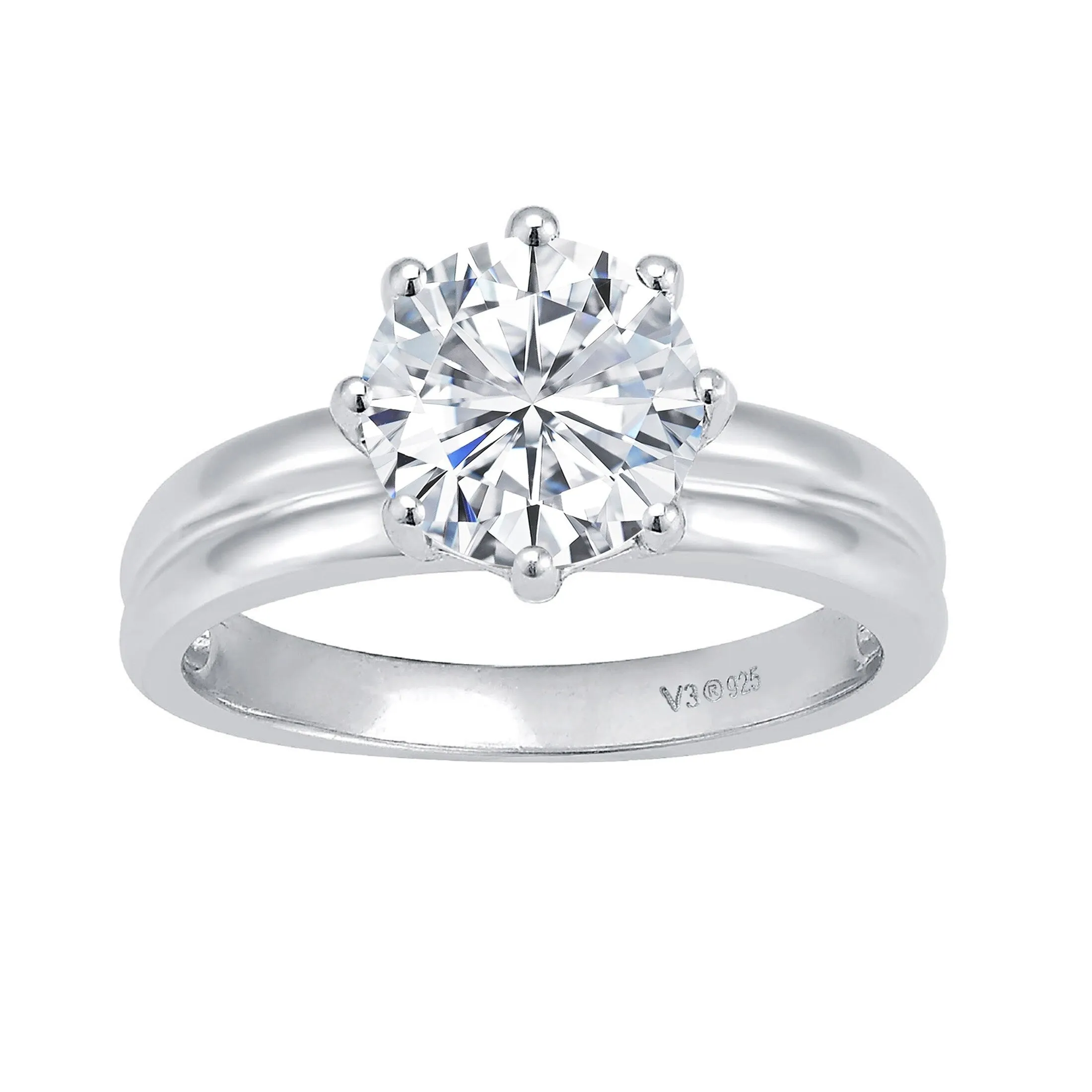 Sterling Silver 2.0CTLab Grown Diamond Solitaire Ring sold by Zulily product image thumbnail 4