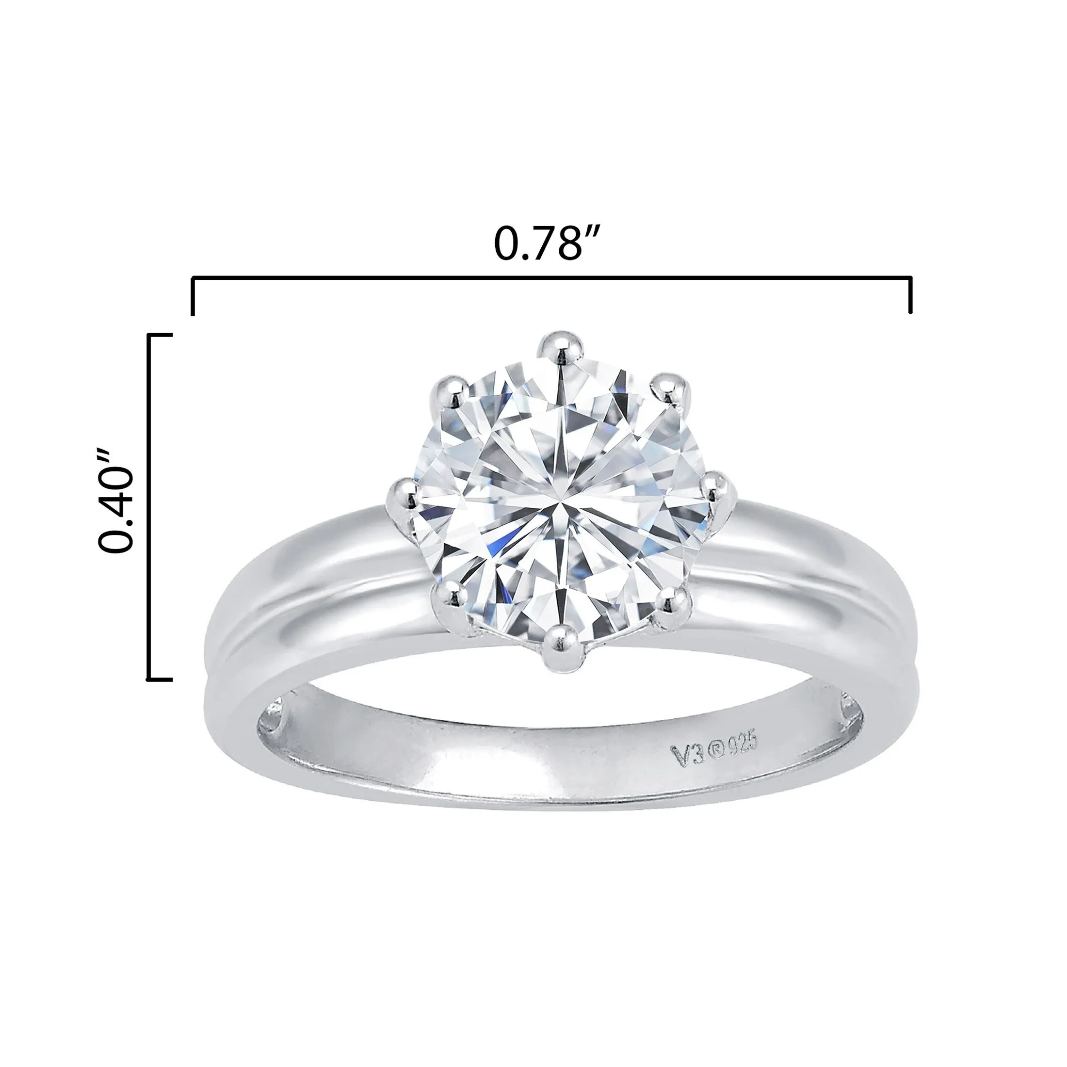 Sterling Silver 2.0CTLab Grown Diamond Solitaire Ring sold by Zulily product image thumbnail 3